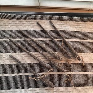 German glitter icicle ornament set from pottery barn like new.  sold out on line